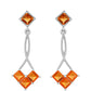 Pendientes de Plata con Cuarzo Padparadscha