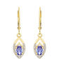 Pendientes de Oro 9K con Tanzanita AAA y Zircón natural