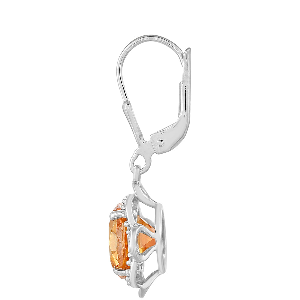 Pendientes de Plata con Cuarzo Padparadscha 2 