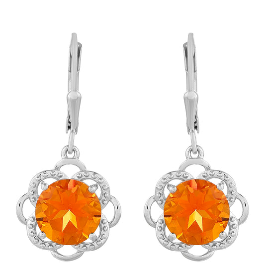 Pendientes de Plata con Cuarzo Padparadscha
