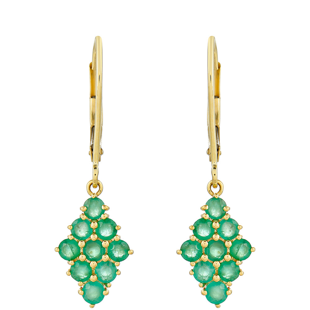Pendientes de Oro 9K con Esmeralda de Brasil