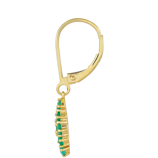 Pendientes de Oro 9K con Esmeralda de Brasil