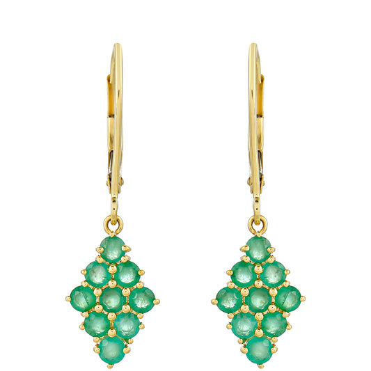 Pendientes de Oro 9K con Esmeralda de Brasil