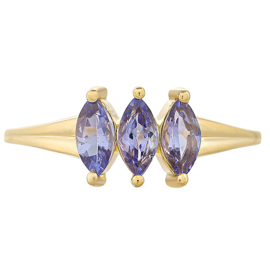 Anillo de Oro 9K con Tanzanita AAA