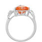Anillo de Plata con Cuarzo Padparadscha y Topacio Blanco