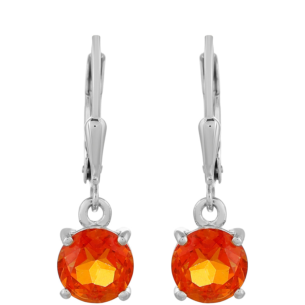Pendientes de Plata con Cuarzo Padparadscha