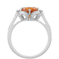 Anillo de Plata con Cuarzo Padparadscha y Topacio Blanco