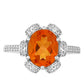 Anillo de Plata con Cuarzo Padparadscha y Topacio Blanco