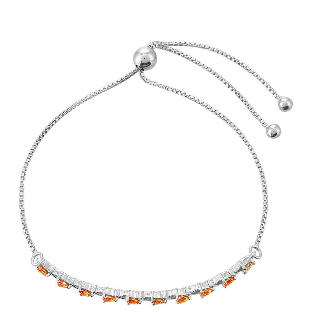 Pulsera de Plata con Cuarzo Padparadscha 2 