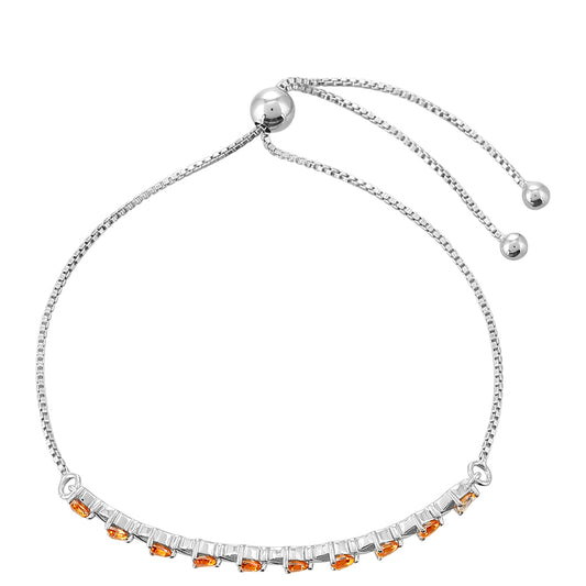 Pulsera de Plata con Cuarzo Padparadscha