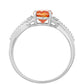 Anillo de Plata con Cuarzo Padparadscha y Topacio Blanco