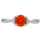 Anillo de Plata con Cuarzo Padparadscha y Topacio Blanco