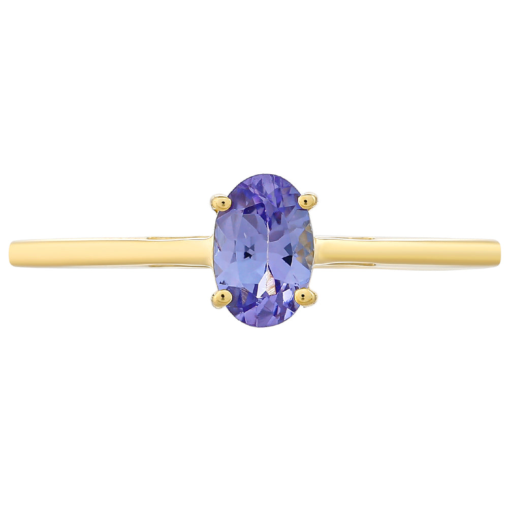 Anillo de Oro 9K con Tanzanita AAA