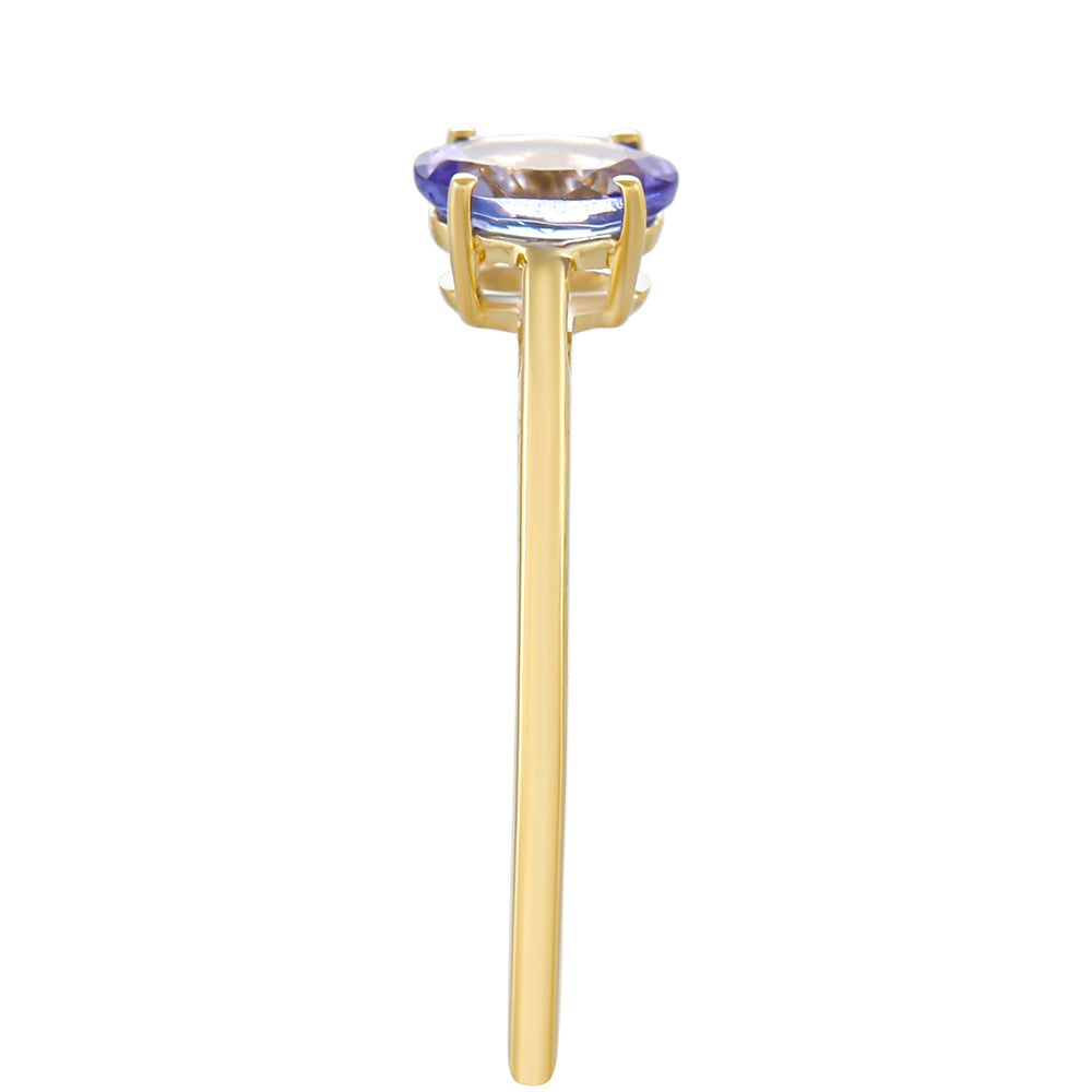 Anillo de Oro 9K con Tanzanita AAA 3 