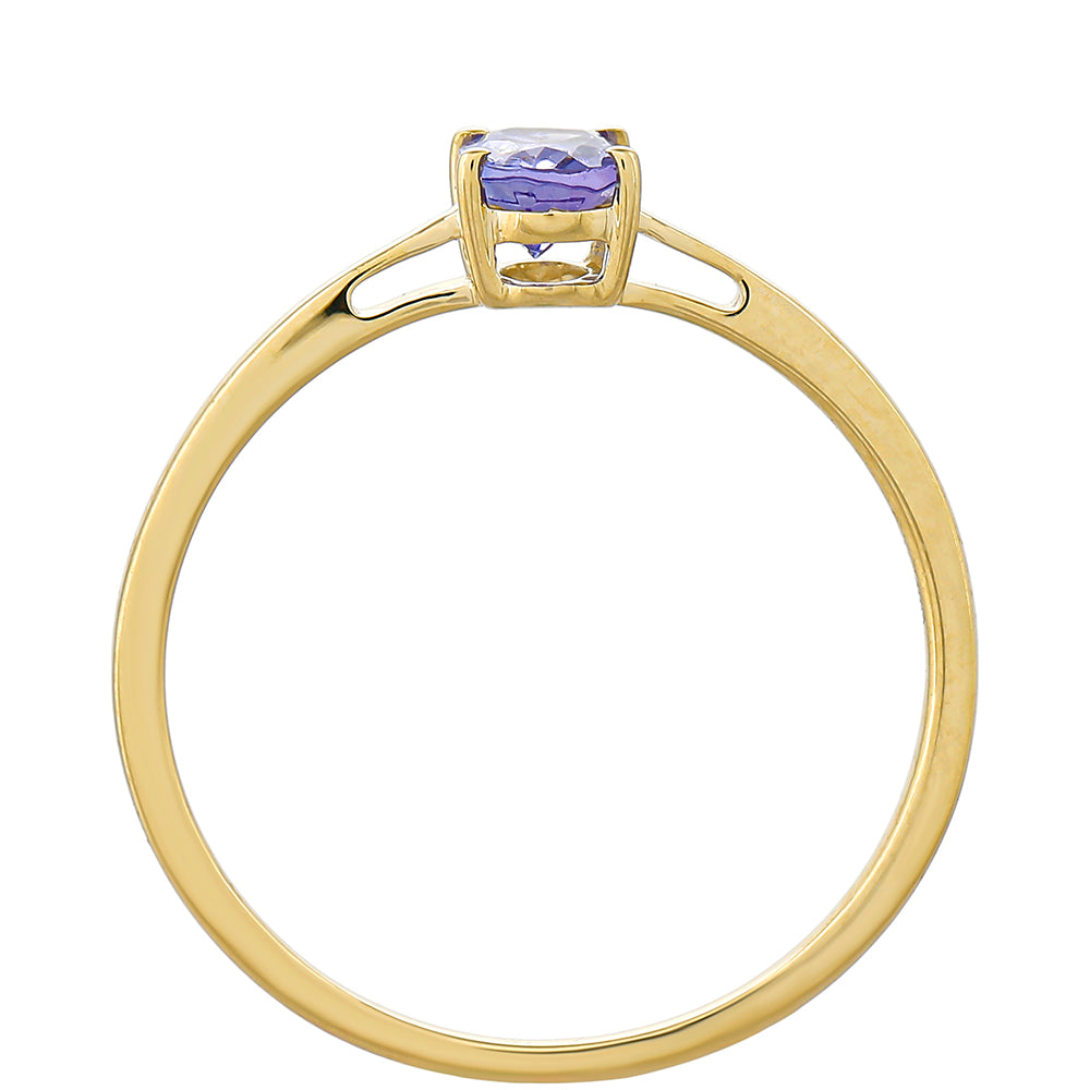Anillo de Oro 9K con Tanzanita AAA 4 