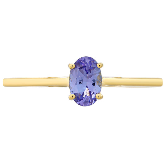 Anillo de Oro 9K con Tanzanita AAA