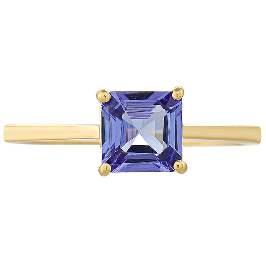 Anillo de Oro 9K con Tanzanita AAA