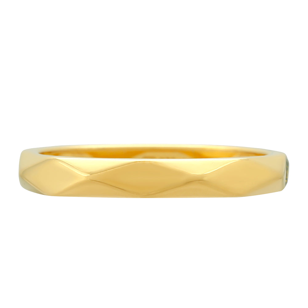 Anillo de Plata Bañada en Oro con Diamante Verde 2 