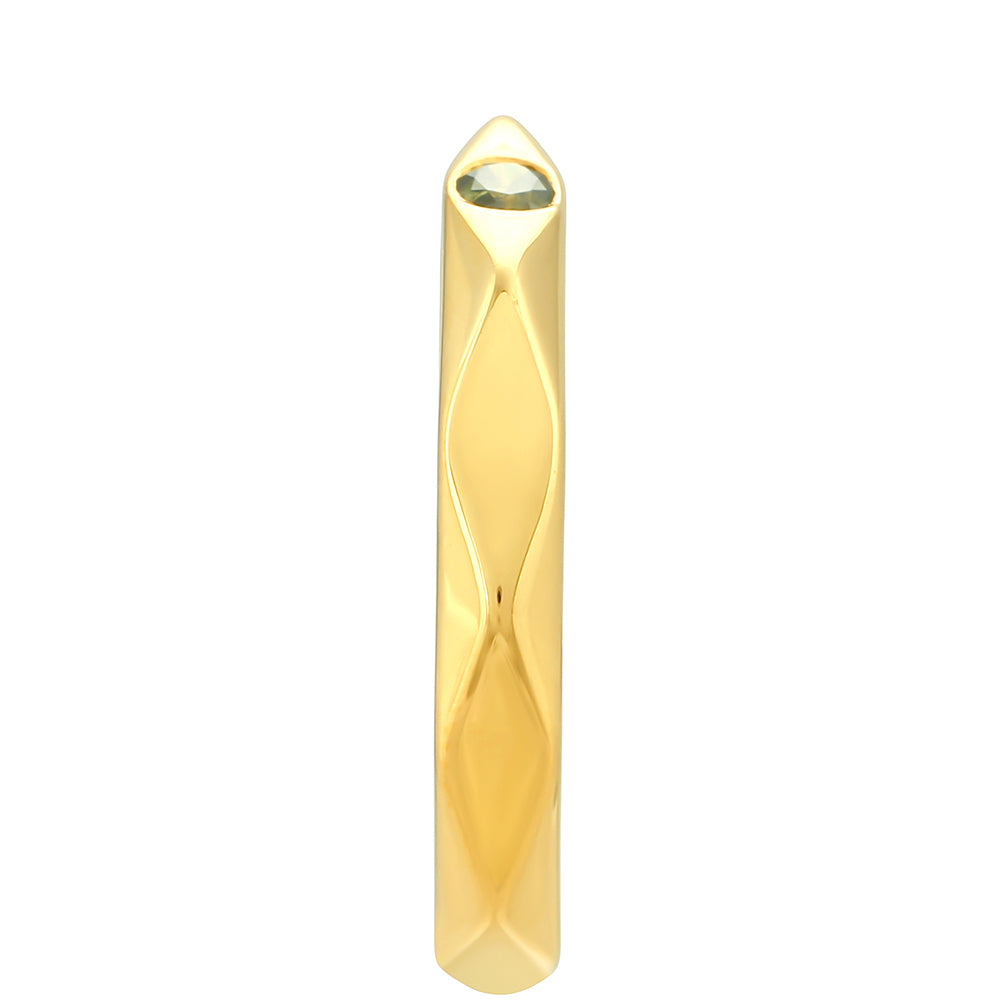 Anillo de Plata Bañada en Oro con Diamante Verde 3 