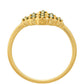Anillo de Plata Bañada en Oro con Diamante Verde