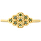 Anillo de Plata Bañada en Oro con Diamante Verde
