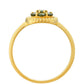 Anillo de Plata Bañada en Oro con Diamante Verde