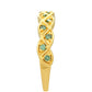 Anillo de Plata Bañada en Oro con Diamante Verde