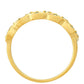 Anillo de Plata Bañada en Oro con Diamante Verde