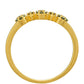 Anillo de Plata Bañada en Oro con Diamante Verde