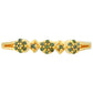 Anillo de Plata Bañada en Oro con Diamante Verde