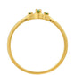 Anillo de Plata Bañada en Oro con Diamante Verde