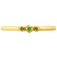 Anillo de Plata Bañada en Oro con Diamante Verde