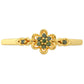 Anillo de Plata Bañada en Oro con Diamante Verde