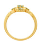 Anillo de Plata Bañada en Oro con Diamante Verde