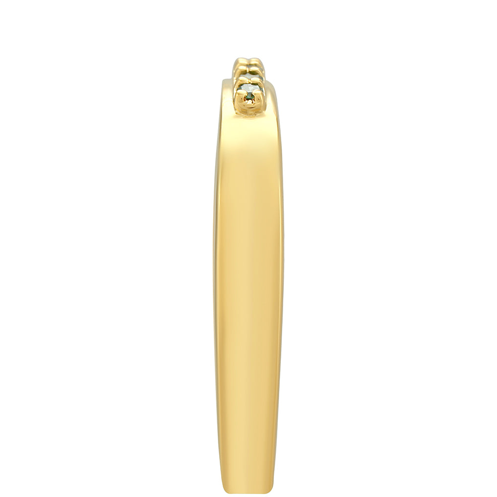 Anillo de Plata Bañada en Oro con Diamante Verde