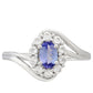 Anillo de Plata con Tanzanita AAA y Topacio Blanco
