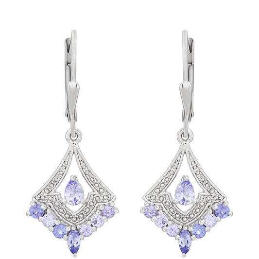 Pendientes de Plata con Tanzanita AAA