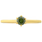 Anillo de Plata Bañada en Oro con Diamante Verde