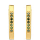 Pendientes de Plata Bañada en Oro con Diamante Verde