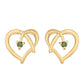 Pendientes de Plata Bañada en Oro con Diamante Verde