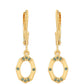 Pendientes de Plata Bañada en Oro con Diamante Verde