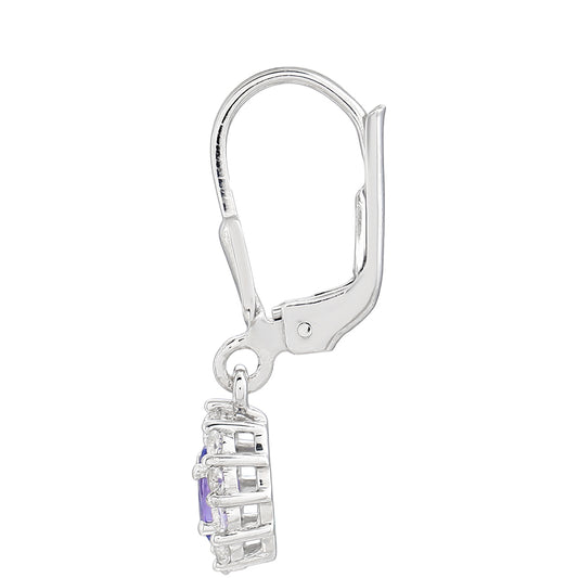 Pendientes de Plata con Tanzanita AAA y Topacio Blanco