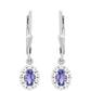 Pendientes de Plata con Tanzanita AAA y Topacio Blanco