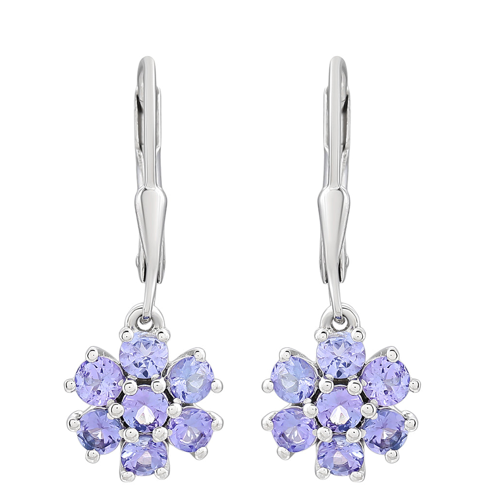 Pendientes de Plata con Tanzanita AAA