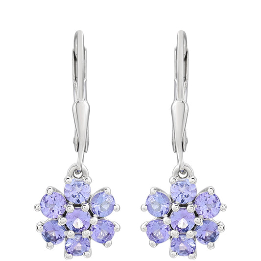 Pendientes de Plata con Tanzanita AAA