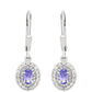 Pendientes de Plata con Tanzanita AAA y Topacio Blanco