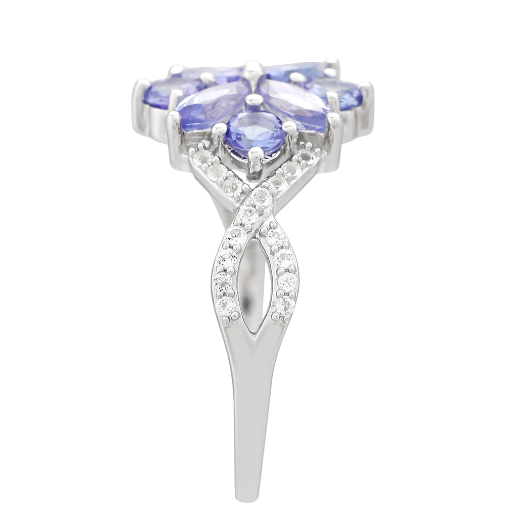 Anillo de Plata con Tanzanita AAA 3 