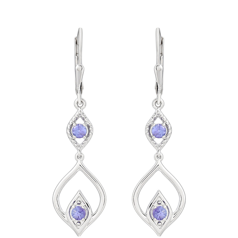 Pendientes de Plata con Tanzanita AAA 1 