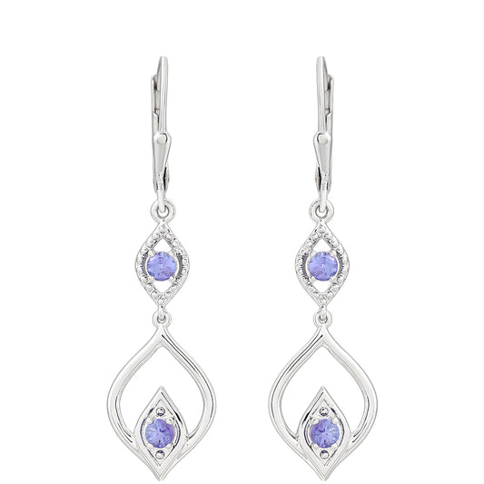 Pendientes de Plata con Tanzanita AAA