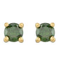 Pendientes de Plata Bañada en Oro con Diamante Verde